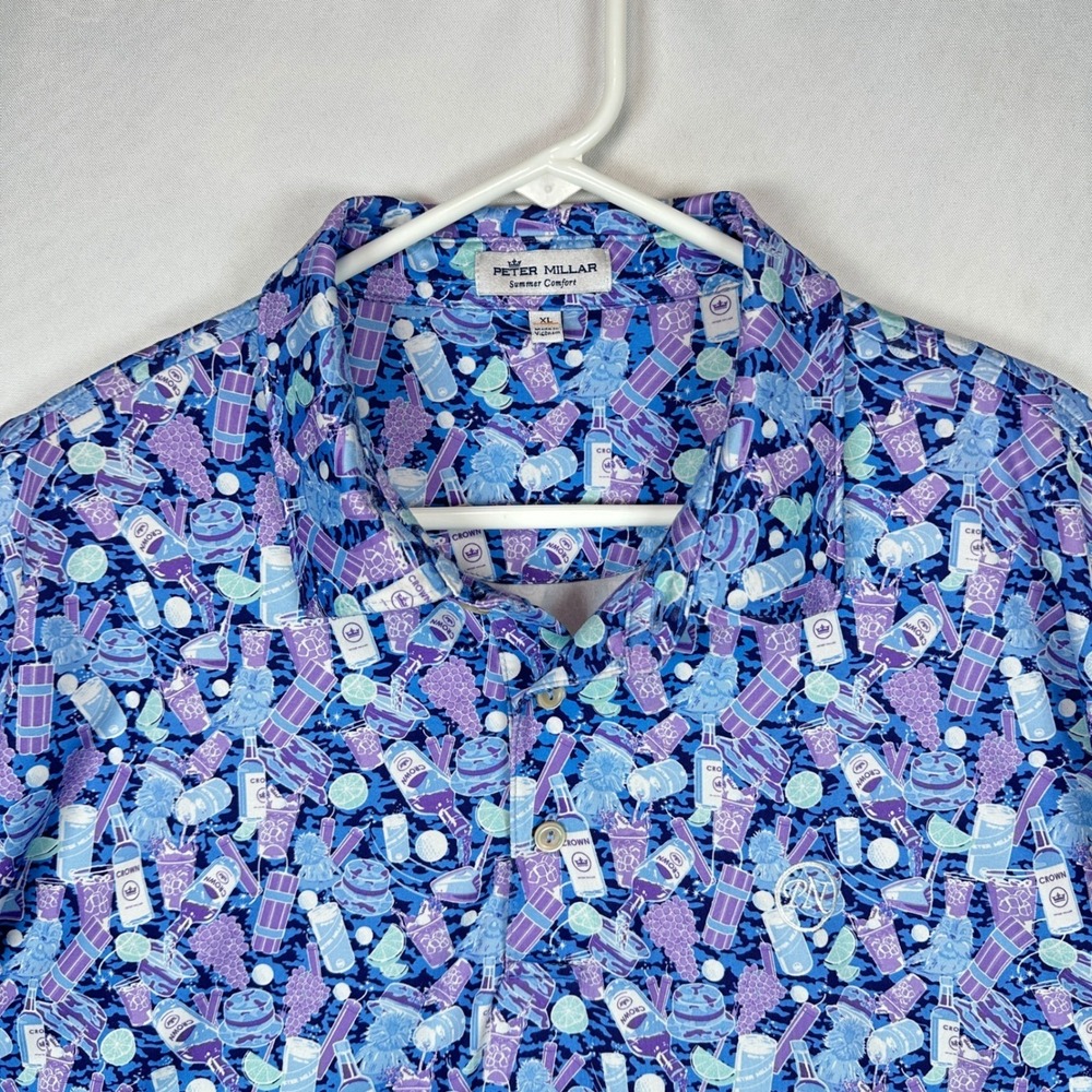 Peter Millar Summer Comfort XL Golf Polo Shirt Blue Purple Transfusion Cocktail